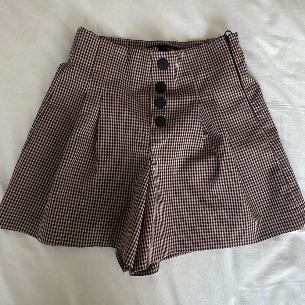 Zara Pink Plaid Bubble Shorts